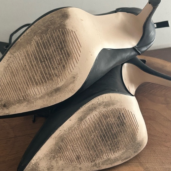 "Pretty Little Thing" Black Faux Suede High Ankle Stiletto Mesh Boots Size 7 - Picture 5 of 13